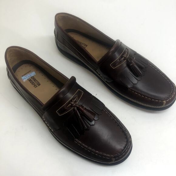 NWT Johnston & Murphy Fowler Kiltie Tassel Loafer Burgundy Leather Men\'s 12 D main image 8